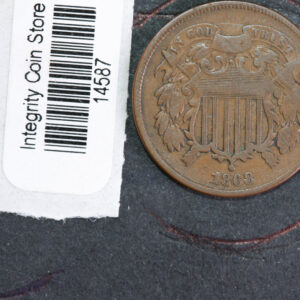 1868 Two Cent Piece. "Double Die", Affordable Collectible Coin, Store#14587