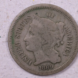 1869 3 Cent C.N., Very Good Circulated Coin., Store#1121