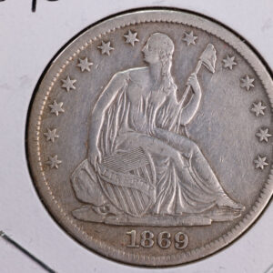 1869-S Liberty Seated Half Dollar, Affordable Circulated Coin. Store Sale #23080961