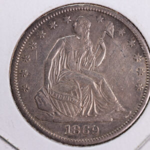 1869-S Liberty Seated Half Dollar, Affordable Circulated Coin. Store Sale #23080960