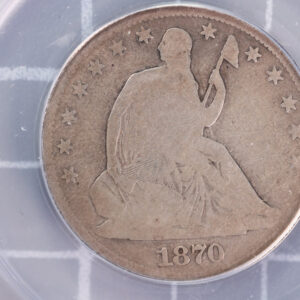 1870-CC Liberty Seated Half Dollar, "Rare", ANACS Good-6, Store #23070216