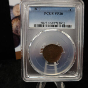 1870 Indian Head Small Cent. PCGS Graded VF20. Store # 08498