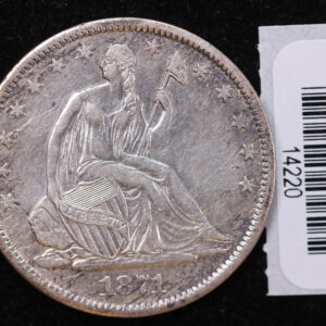 1871-S Seated Liberty Half Dollar, Affordable Collectible Circulated Coin, Store #14220