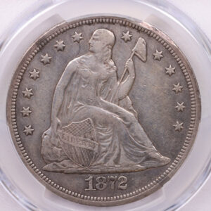 1872-CC Seated Liberty Silver Dollar., PCGS Graded, Affordable Coin Store Sale #35402