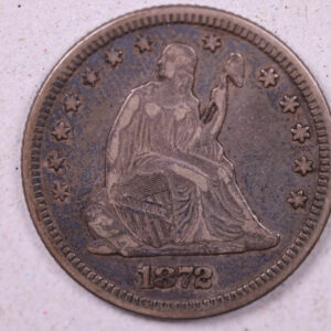 1872 Seated Liberty Quarter., Very Fine Circulated Coin., Store#0990