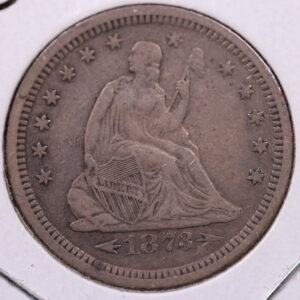 1873-S Liberty Seated Quarter., Extra Fine Circulated Coin., Store#1094