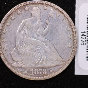 1873 Seated Liberty Half Dollar, Affordable Collectible Circulated Coin, Store #14226