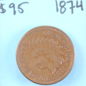 1874 Indian Head Cent, Circulated Affordable Coin, Store #23090211
