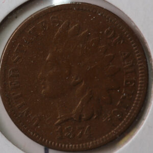 1874 Indian Head Cent, Circulated Coin VF Details, Store #83113
