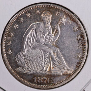 1876 Liberty Seated Half Dollar, Affordable Circulated Coin. Store Sale #23080967