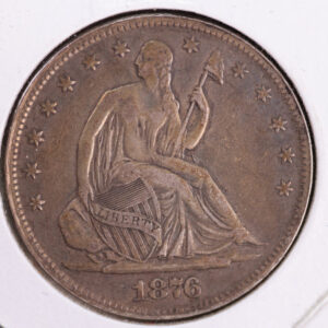 1876 Liberty Seated Half Dollar, Affordable Circulated Coin. Store Sale #23080966