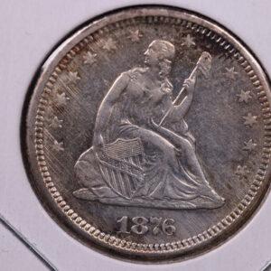 1876-S Seated Liberty Quarter, Mint State., Uncirculated Coin., Store#1098