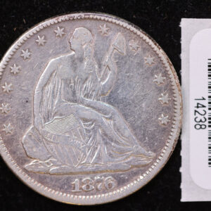 1876 Seated Liberty Half Dollar, Affordable Collectible Circulated Coin, Store #14238