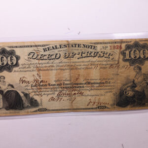 1877 $100, Real Estate Note, Wash D.C., Obsolete Currency., #18385