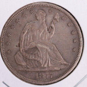 1877-S Liberty Seated Half Dollar, Affordable Circulated Coin. Store Sale #23080971