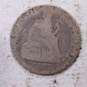1877 Seated Liberty Silver Dime., Poor, Circulated Coin., Store #1483