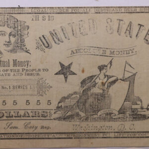 1878 $5., Perpetual Money, Washington D.C., Obsolete Currency., Store #DC002