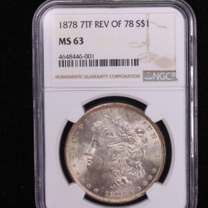 1878 7 Tail Feather, Reverse of 1878, NGC MS63. Store Sale #08830