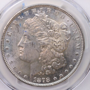 1878 Morgan Silver Dollar., 7/8 T.F.., PCGS Certified, MS63. SALE #88089
