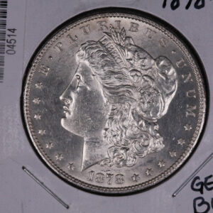 1878-S Morgan Silver Dollar, UN-Circulated Coin. #04514