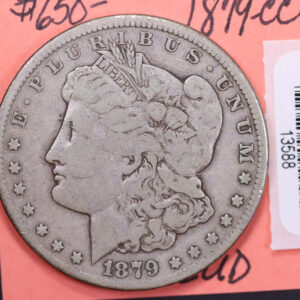 1879-CC Morgan Silver Dollar, Affordable Circulated Coin, Store #13588