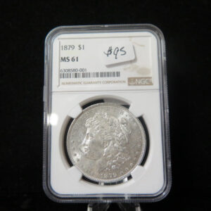 1879 Morgan Silver Dollar, NGC Graded MS 61. Store #03081