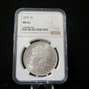 1879 Morgan Silver Dollar, NGC Graded MS 61 Un-Circulated Coin. Store #03077
