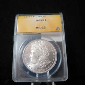 1879-S Morgan Silver Dollar, ANACS Graded MS 63 Choice UNC. Store #03091