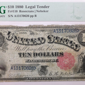 1880 $10., Legal Tender Note., PCGS F-12., Store Sale #1508