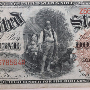 1880 $5 Legal Tender Note. PMG Graded Fine-15, Store #01410