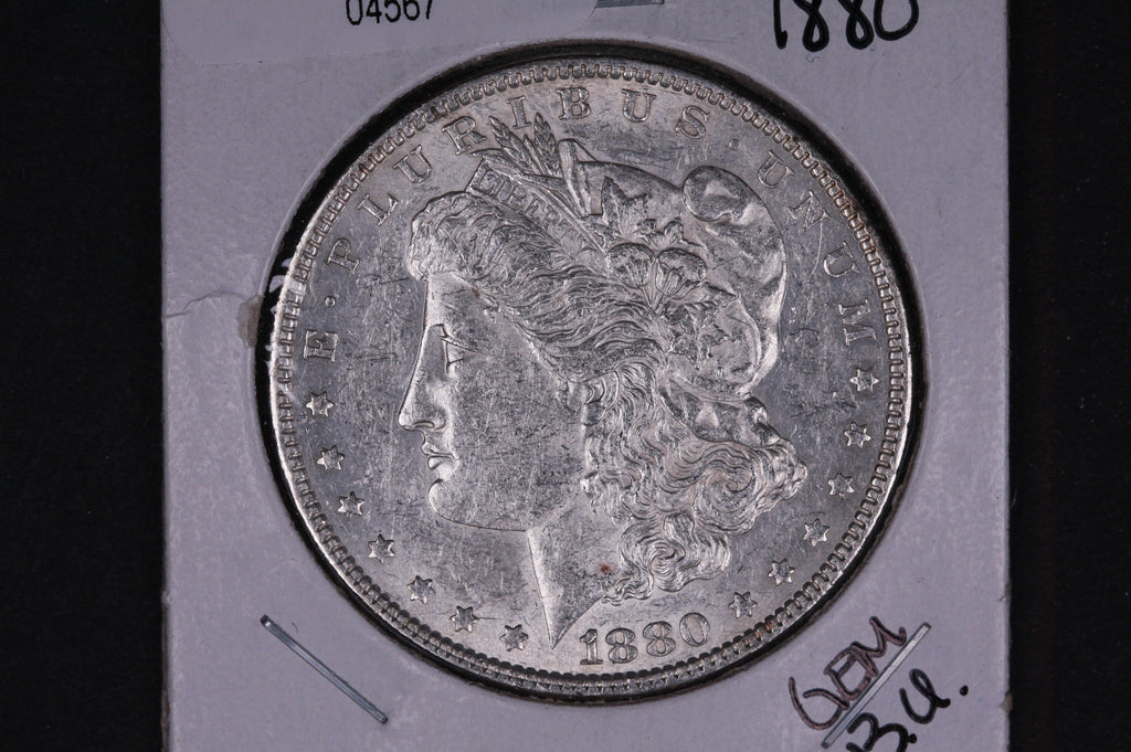 1880 Morgan Silver Dollar, UN-Circulated Coin, Store #04567