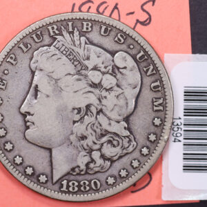 1880-S Morgan Silver Dollar, Affordable Circulated Coin, Store #13594