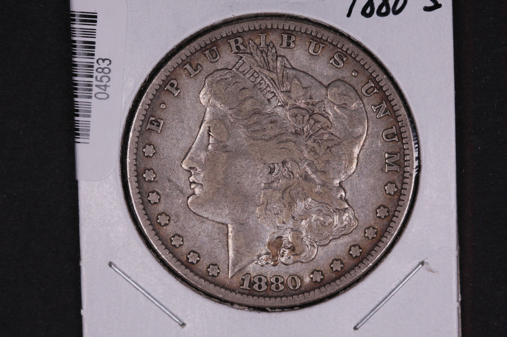 1880-S Morgan Silver Dollar, Circulated Coin, Store #04583