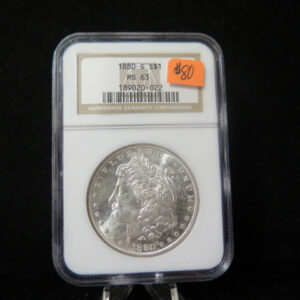 1880-S Morgan Silver Dollar, NGC Graded MS 63. Store #03103