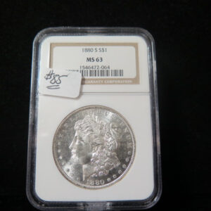 1880-S Morgan Silver Dollar, NGC Graded MS 63. Store #03104