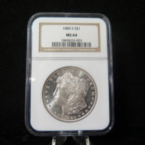 1880-S Morgan Silver Dollar, NGC Graded MS 64. Store #03101