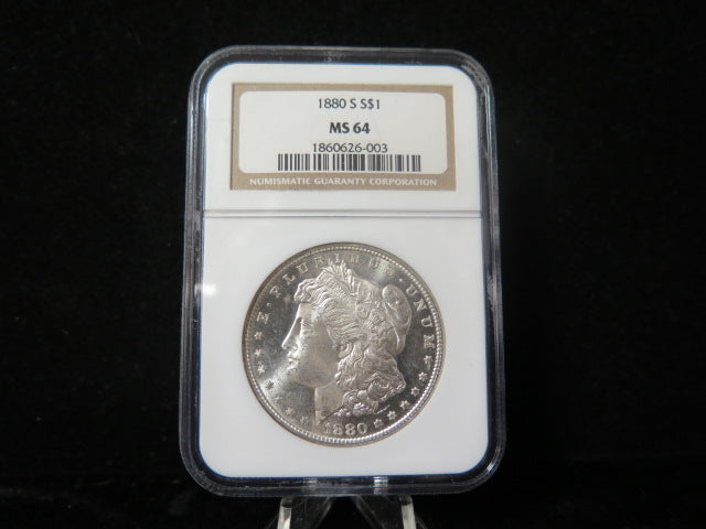 1880-S Morgan Silver Dollar, NGC Graded MS 64. Store #03101