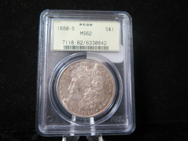 1880-S Morgan Silver Dollar, PCGS Graded MS 62. Store #03100