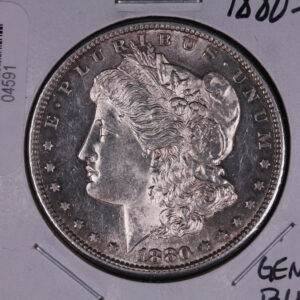 1880-S Morgan Silver Dollar, UN-Circulated Coin, Store #04592