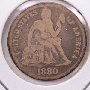 1880 Seated Liberty Silver Dime., Fine., Store Sale #19141