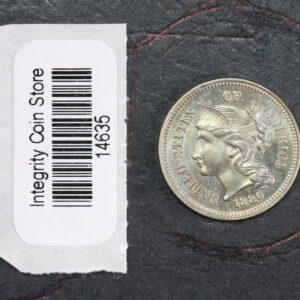 1880 Three Cent Copper Nickel (CN). Affordable Collectible Coin. Store #14635