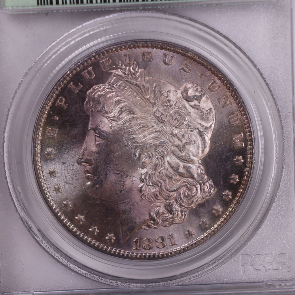 1881-CC Morgan Silver Dollar., PCGS MS-63., Uncirculated Coin., Store #9044
