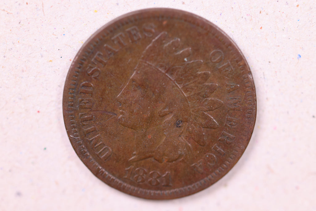 1881 Indian Head Cents., Fine Circulated Coin., Store#0968