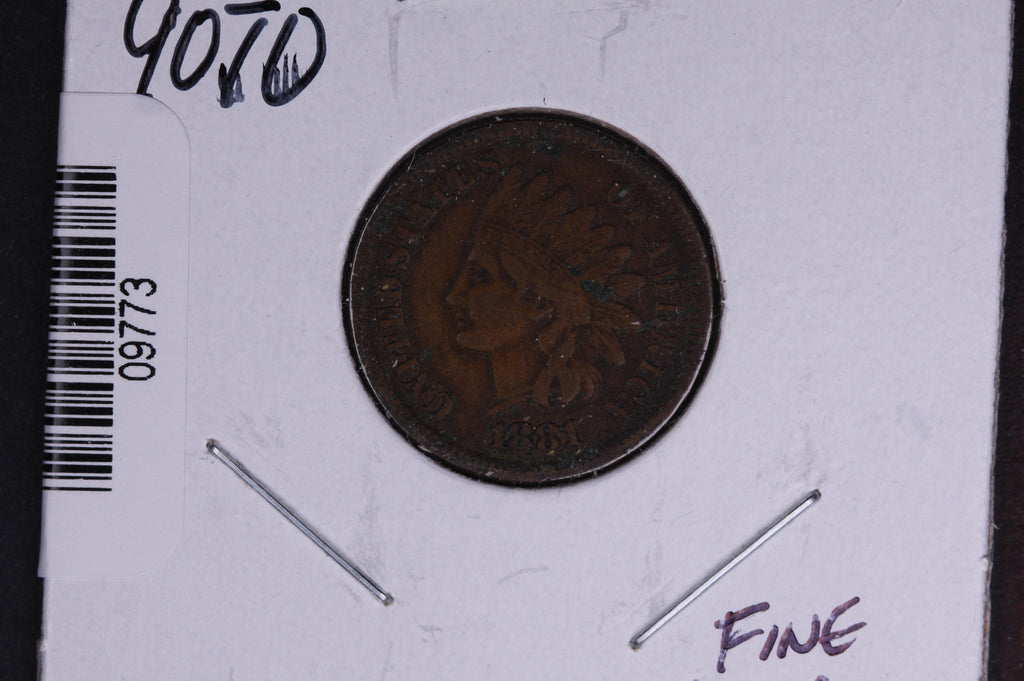 1881 Indian Head Small Cent. Affordable Collectible Coin. Store # 09773
