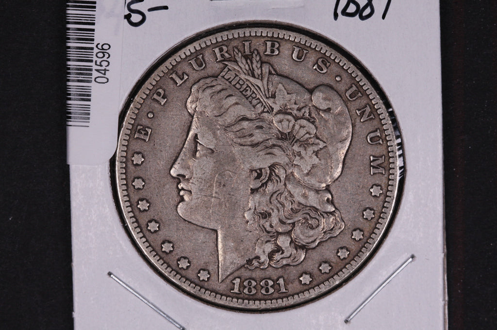 1881 Morgan Silver Dollar, Circulated Coin, Store #04596