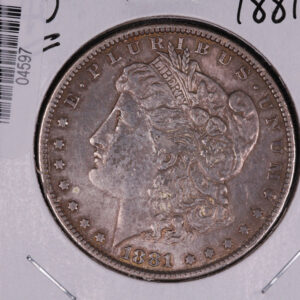 1881 Morgan Silver Dollar, Circulated Coin, Store #04597