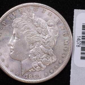1881-S Morgan Silver Dollar, Affordable Uncirculated Coin, Store #14078