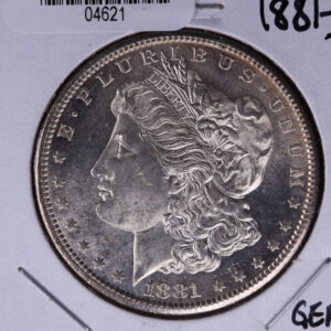 1881-S Morgan Silver Dollar, GEM Brilliant Un-Circulated condition, Store #04621