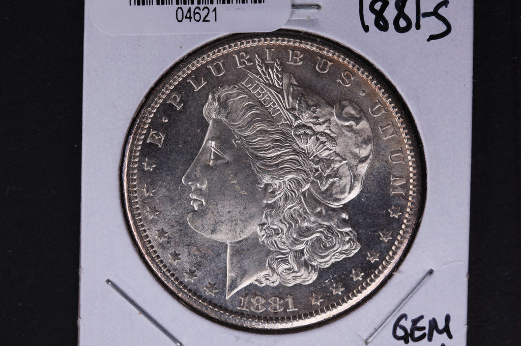 1881-S Morgan Silver Dollar, GEM Brilliant Un-Circulated condition, Store #04621