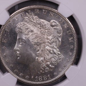 1881-S Morgan Silver Dollar., NGC Certified MS-63., Store #0907